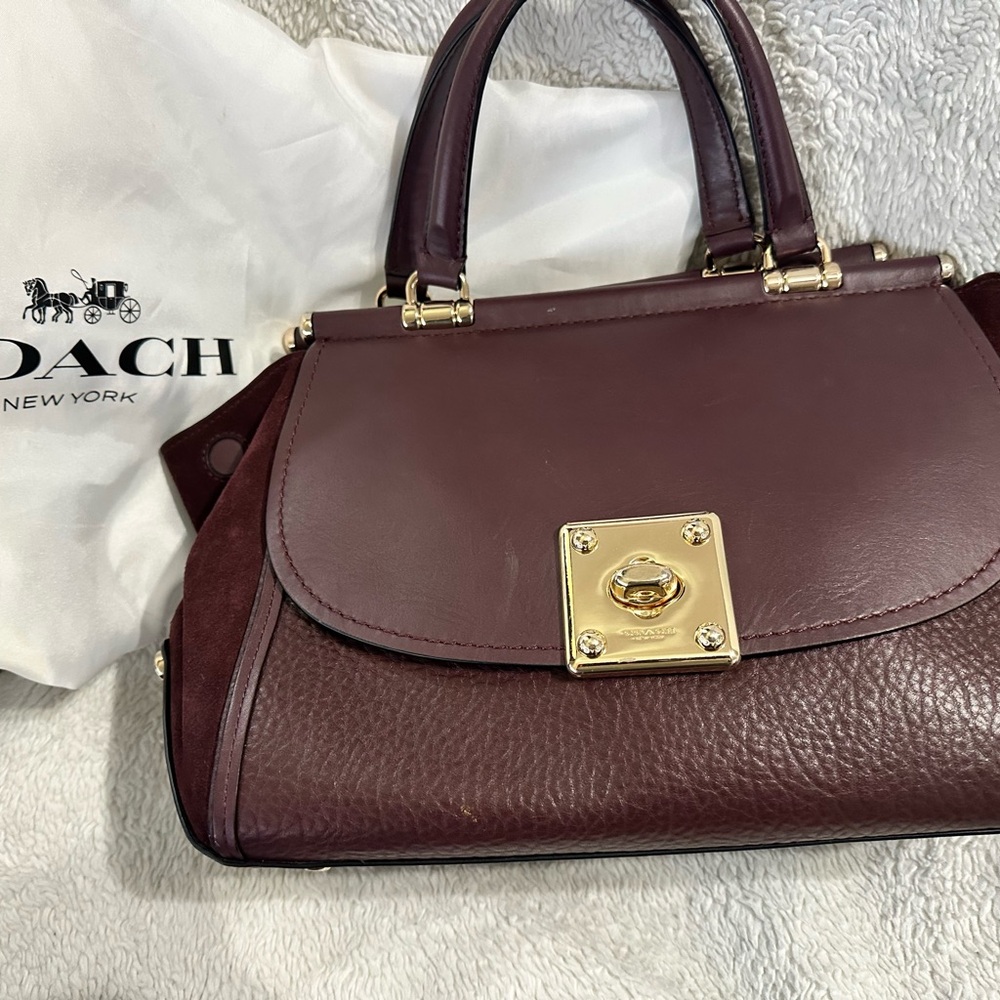 Coach Brown Leather Satchel with Gold Hardware